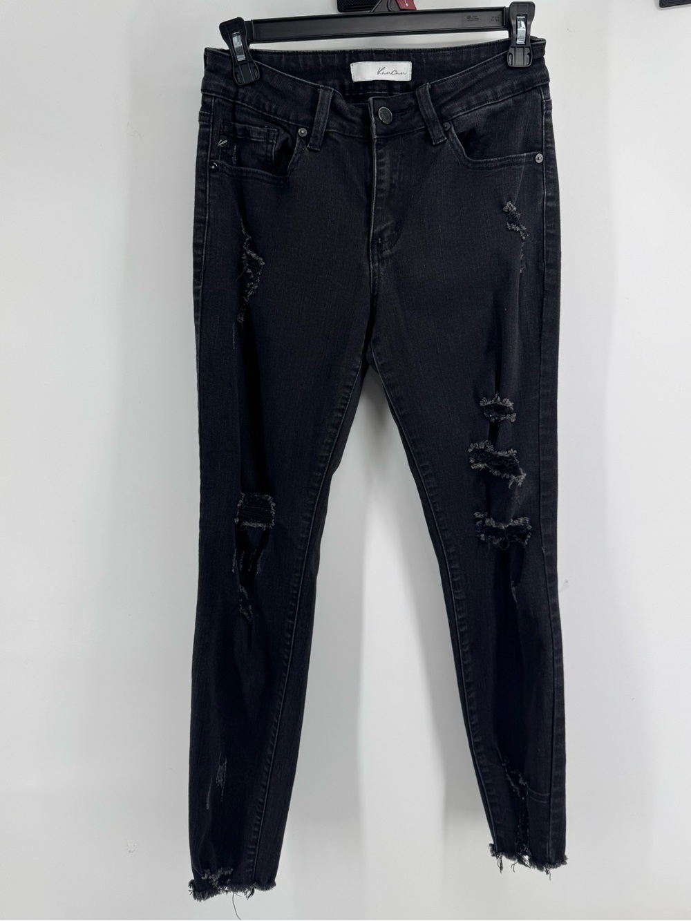 KanCan Black Distressed Skinny Jeans Women's Size 7 Waist 27"